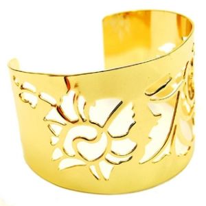 Beccas Cut Out Design Plain Gold Cuff Bracelet - Final Sale.jpg